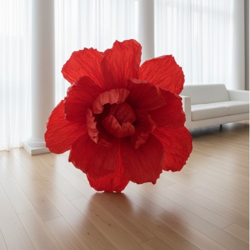 Цветок  из бумаги "Абстракция" красный